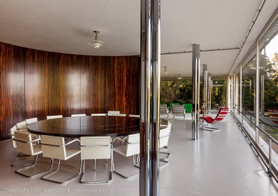 The Tugendhat House - completed in 1930 - Open floor plan - formal dining area looking into the living area  Brno, The Czech Republic